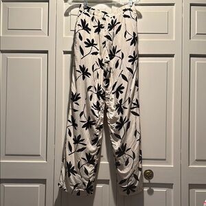 Anine Bing Floral Black and White Owen Women's Pants